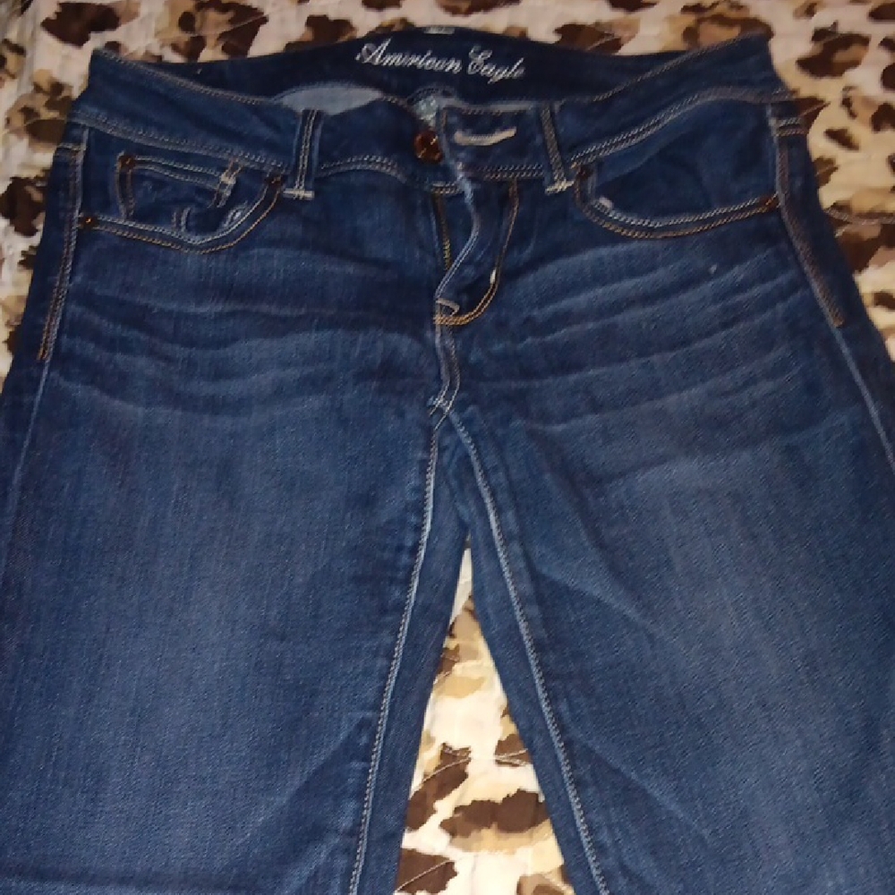 American Eagle Outfitters Dark Blue Straight Leg Jeans
